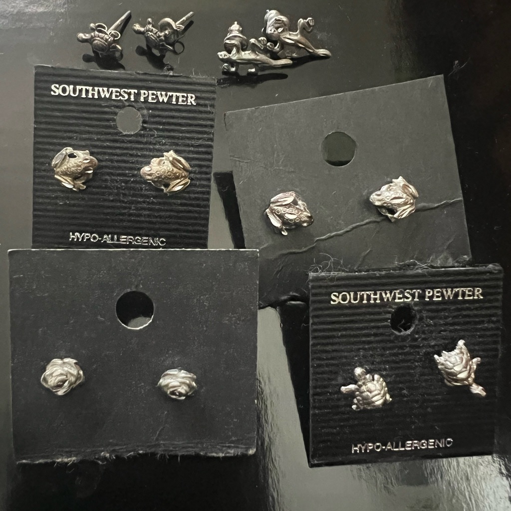 6 Pairs Of Pewter Post Earrings!